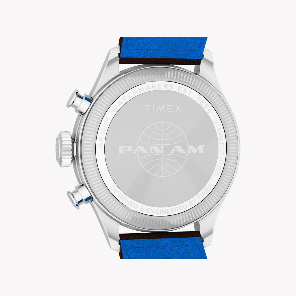 Waterbury ACE Pan Am S.E. Chrono SST Silver Dial Brown Leather Strap | TW2Y38700