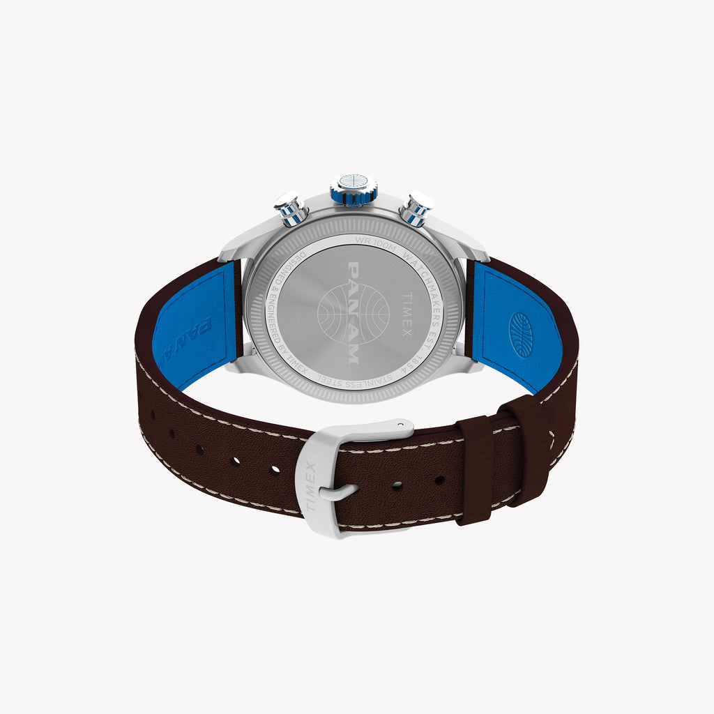 Waterbury ACE Pan Am S.E. Chrono SST Silver Dial Brown Leather Strap | TW2Y38700