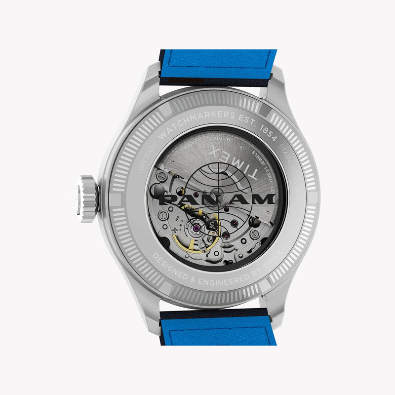 Waterbury ACE Pan Am S/E Automatic Blue Dial Blue Leather Strap Watch | TW2Y38800 by i-watch