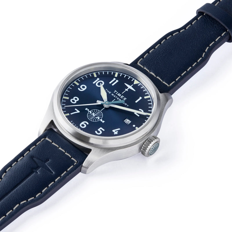 Waterbury ACE Pan Am S/E Automatic Blue Dial Blue Leather Strap Watch | TW2Y38800 by i-watch