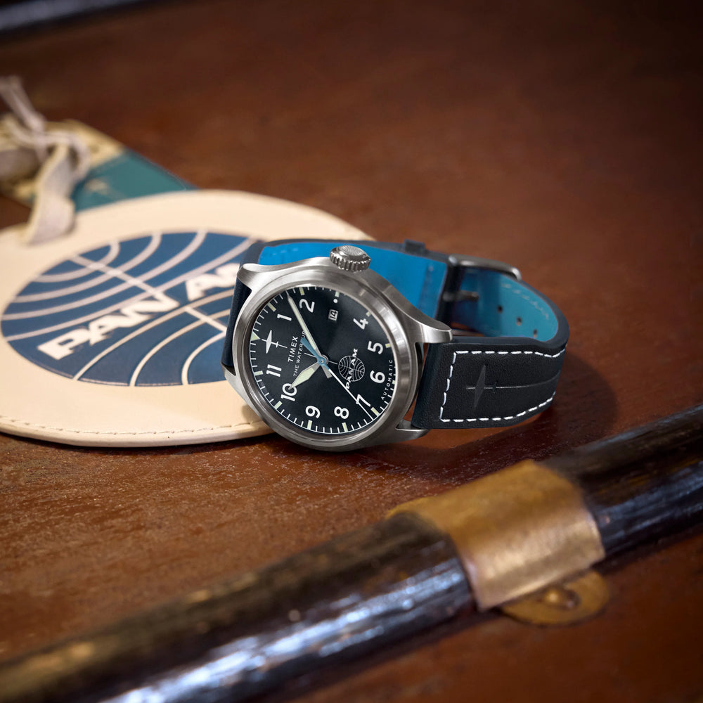 Waterbury ACE Pan Am S/E Automatic Blue Dial Blue Leather Strap Watch | TW2Y38800 by i-watch