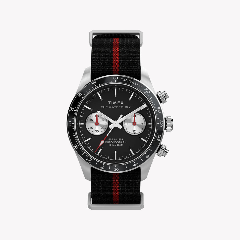 Waterbury Heritage Chrono SST Black Dial Fabric Strap TW2Y38900 | Men's Sports Watch by i-watch