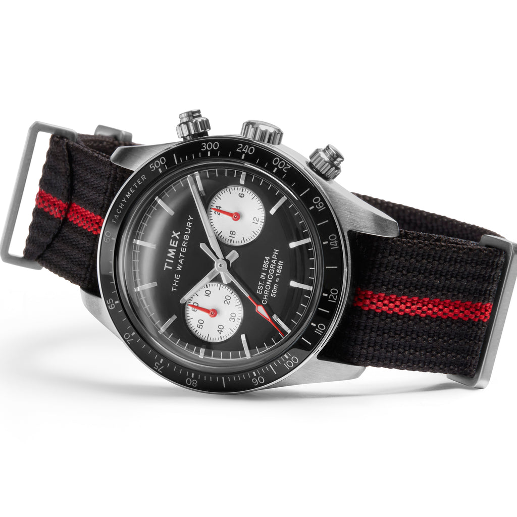 Waterbury Heritage Chrono SST Black Dial Fabric Strap TW2Y38900 | Men's Sports Watch