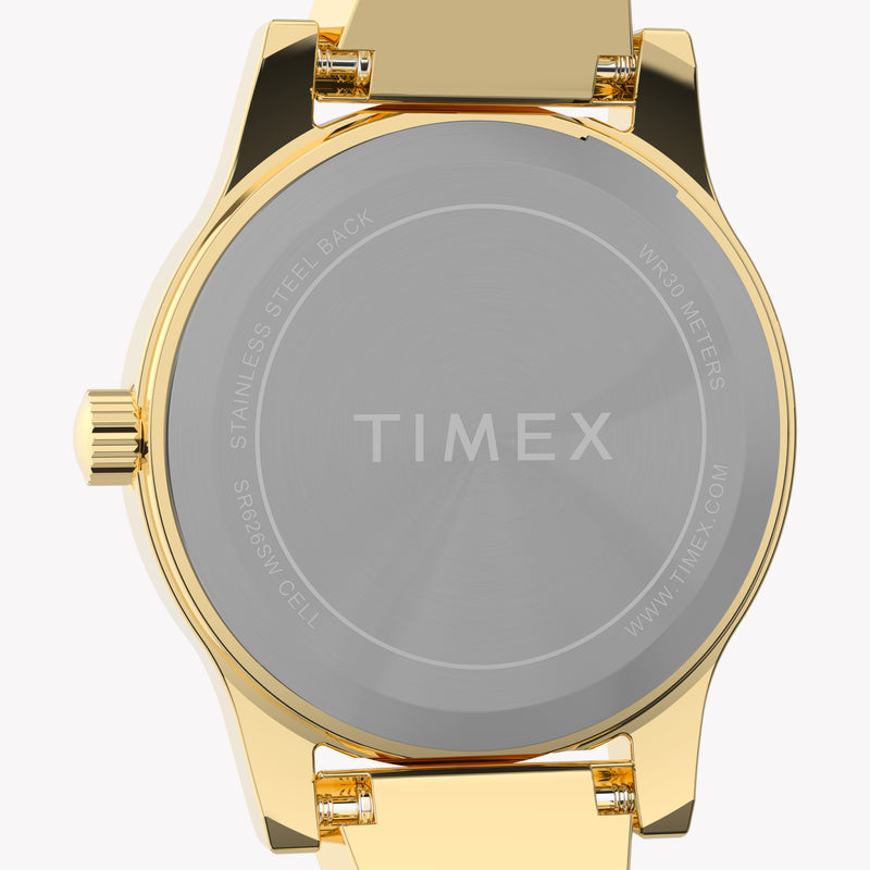 TIMEX Women's Gold-Tone Steel, Black Dial | TW2Y39200