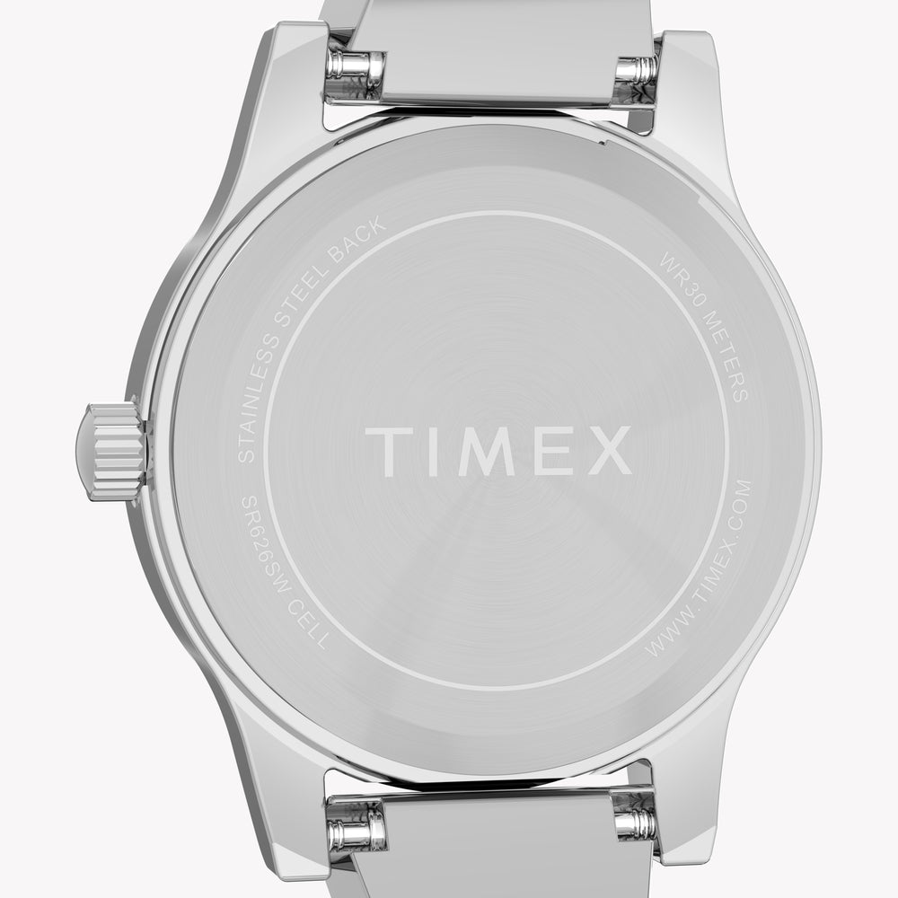 Timex Women's Silver-Tone Stainless Steel, Blue Dial | TW2Y39400