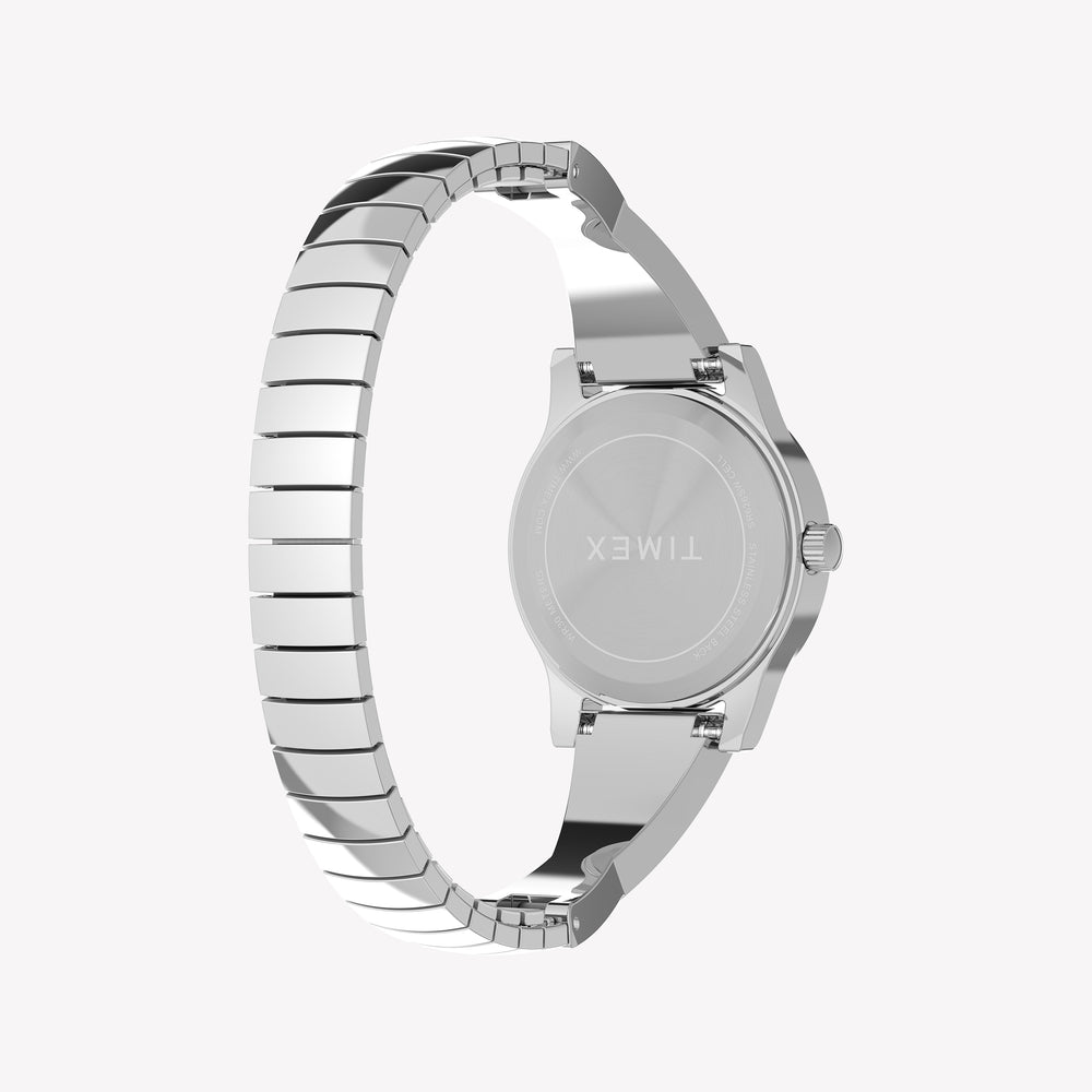 Timex Women's Silver-Tone Stainless Steel, Blue Dial | TW2Y39400