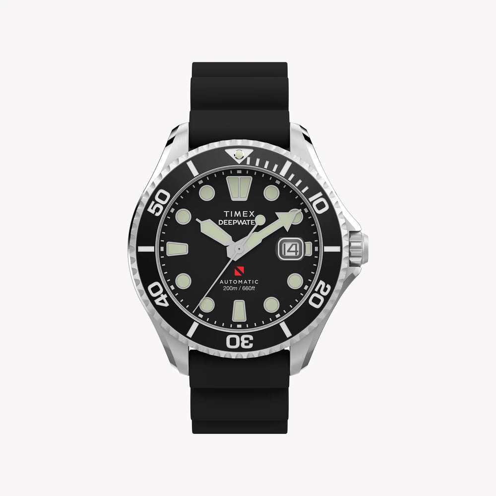 Deep Water Meridian 200 SST Black Dial Black Strap Watch | TW2Y40000 by i-watch