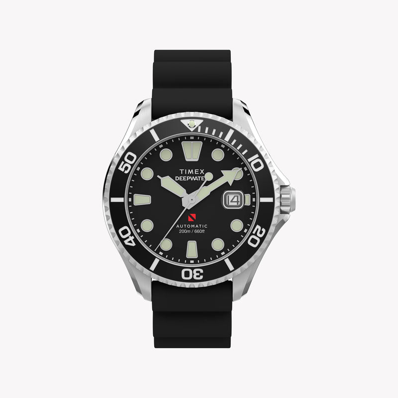 Deep Water Meridian 200 SST Black Dial Black Strap Watch | TW2Y40000 by i-watch