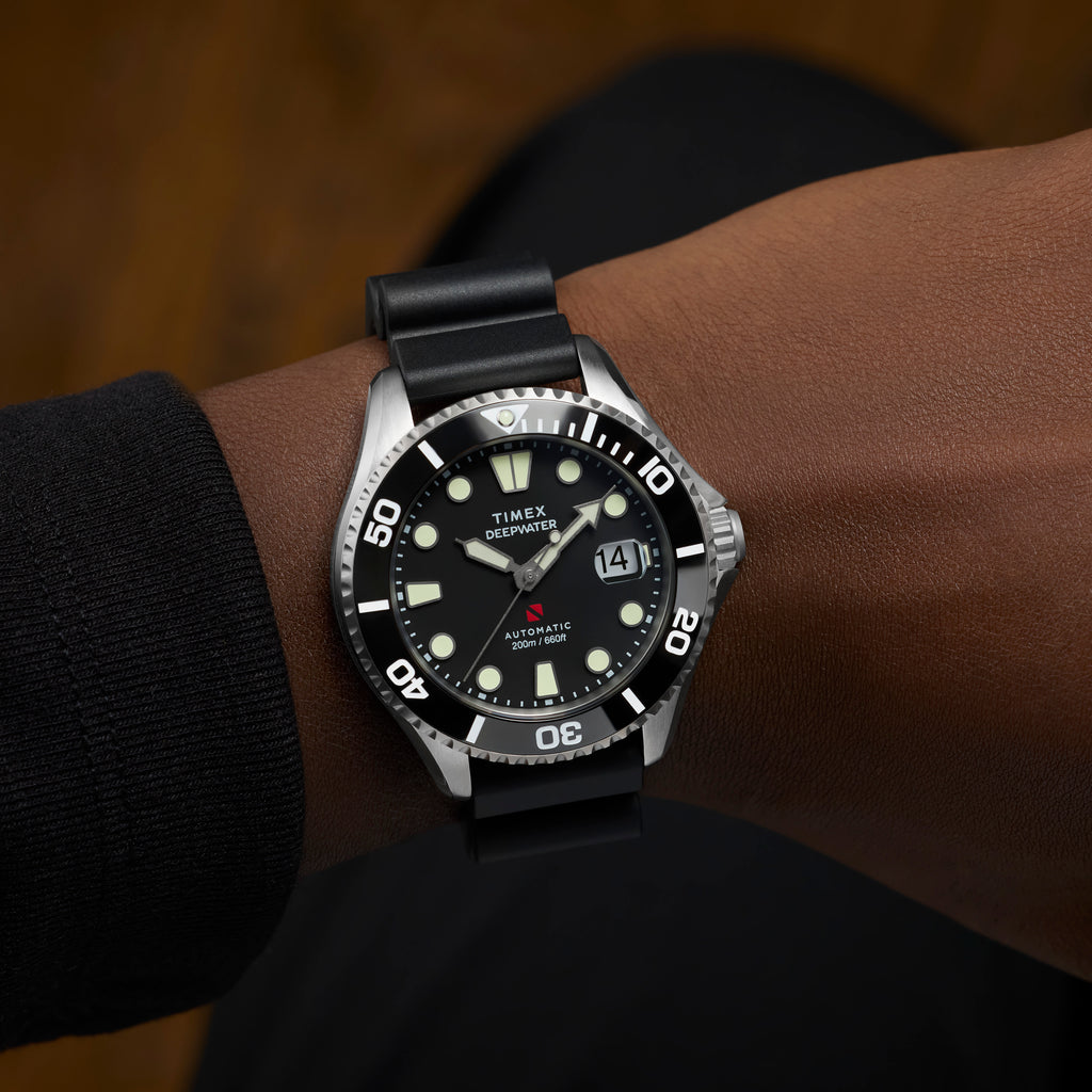 Deep Water Meridian 200 SST Black Dial Black Strap Watch | TW2Y40000