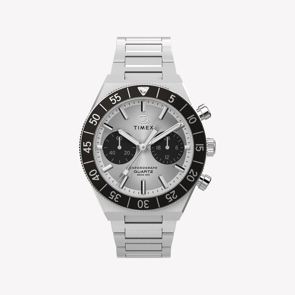 TIMEX Men's Silver-Tone Stainless Steel, Black Dial | TW2Y55800