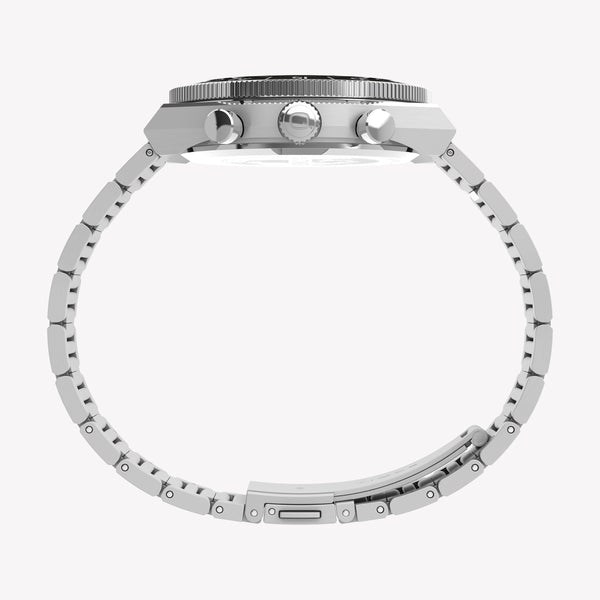 TIMEX Men's Silver-Tone Stainless Steel, Black Dial | TW2Y55800