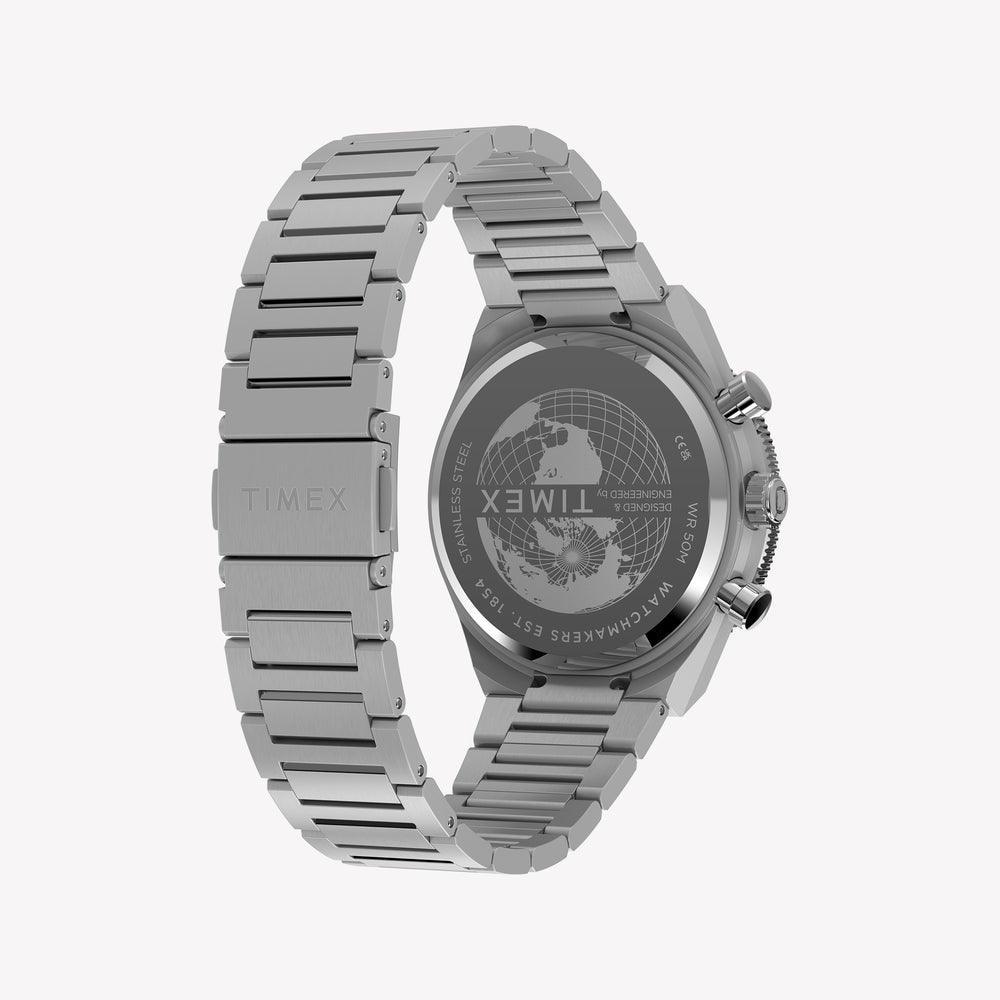 TIMEX Men's Silver-Tone Stainless Steel, Black Dial | TW2Y55800