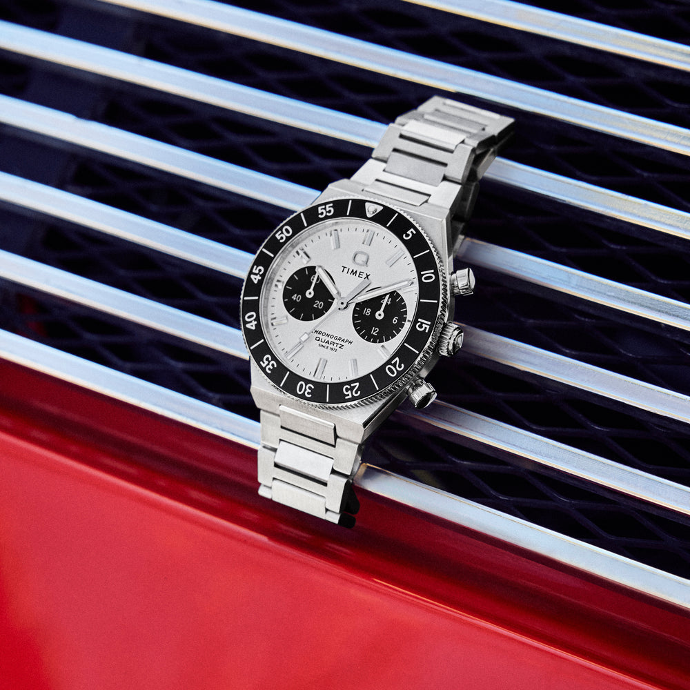 TIMEX Men's Silver-Tone Stainless Steel, Black Dial | TW2Y55800