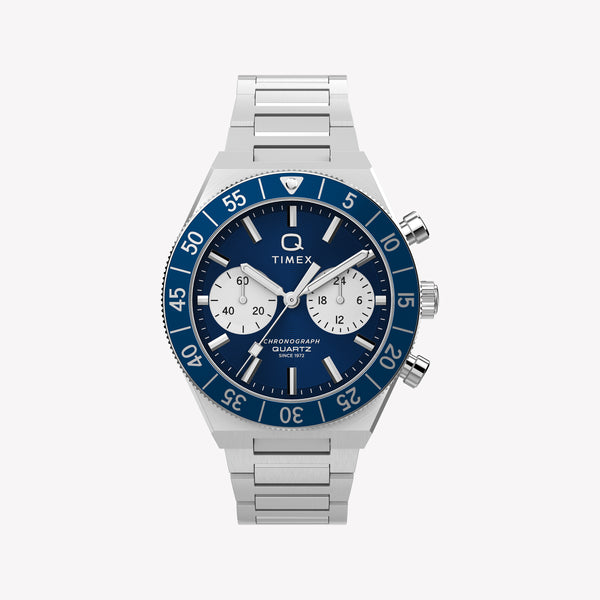TIMEX Men's Stainless Steel Silver-Tone, Blue Dial | TW2Y55900