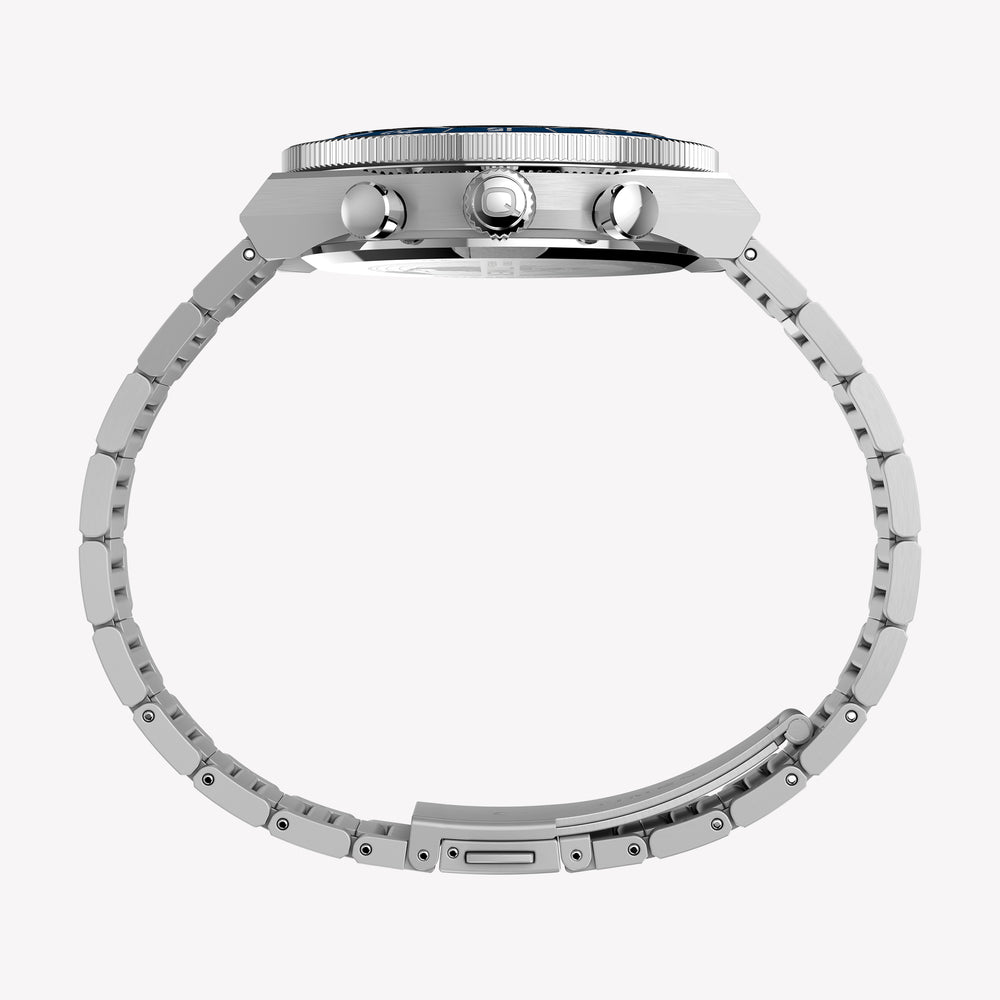 TIMEX Men's Stainless Steel Silver-Tone, Blue Dial | TW2Y55900