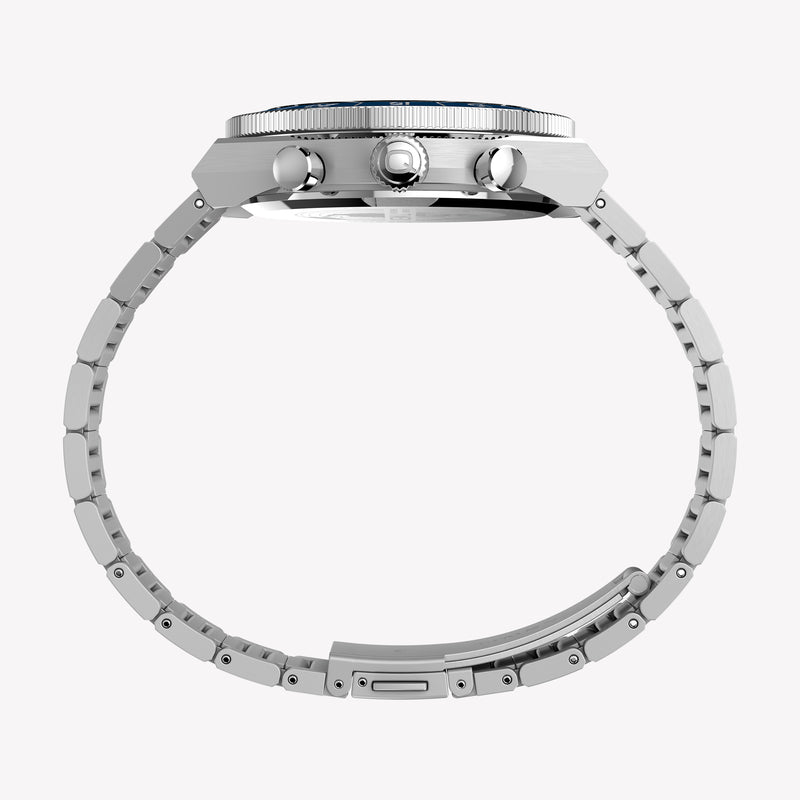 TIMEX Men's Stainless Steel Silver-Tone, Blue Dial | TW2Y55900