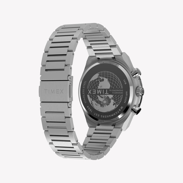 TIMEX Men's Stainless Steel Silver-Tone, Blue Dial | TW2Y55900