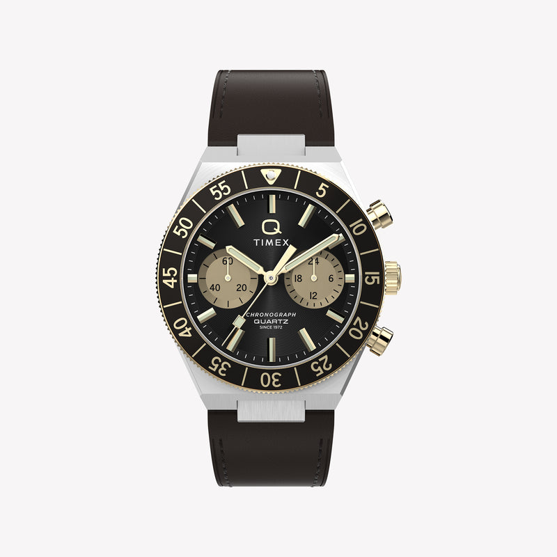 Timex Men's Silver-Tone Steel, Brown Leather | TW2Y56000