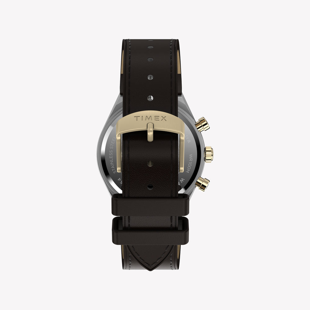 Timex Men's Silver-Tone Steel, Brown Leather | TW2Y56000