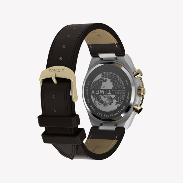 Timex Men's Silver-Tone Steel, Brown Leather | TW2Y56000