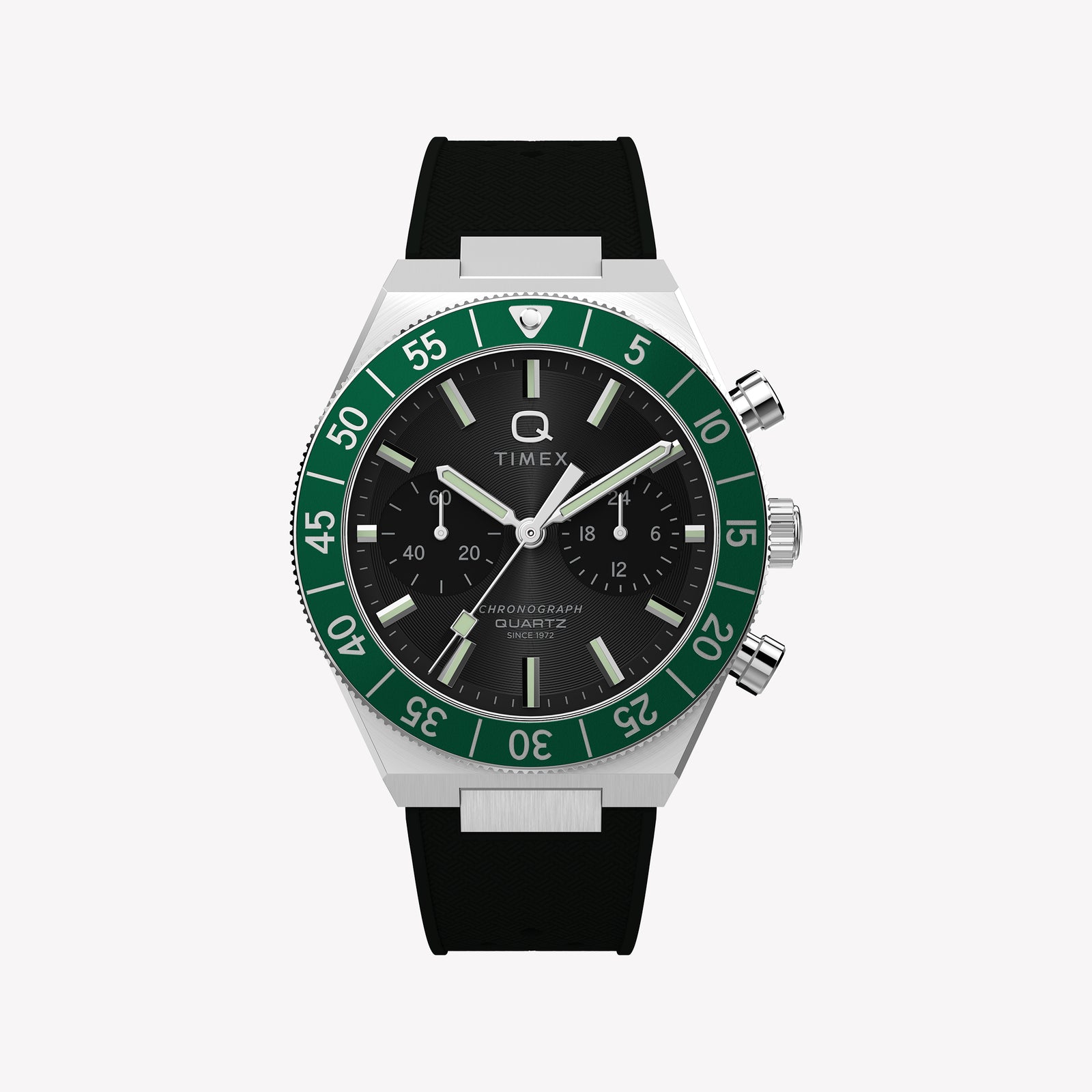 Timex Men's Silver-Tone SS, Black Silicone | TW2Y56100