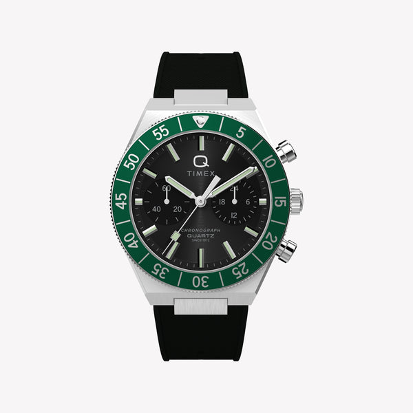 Timex Men's Silver-Tone SS, Black Silicone | TW2Y56100