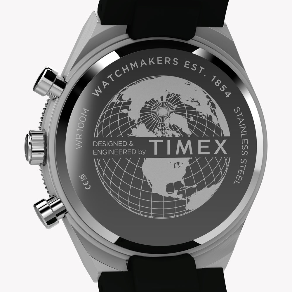 Timex Men's Silver-Tone SS, Black Silicone | TW2Y56100
