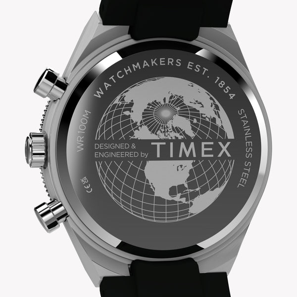 Timex Men's Silver-Tone SS, Black Silicone | TW2Y56100