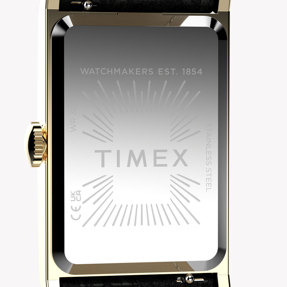 Timex Unisex Gold-Tone, Black Leather | TW2Y56200
