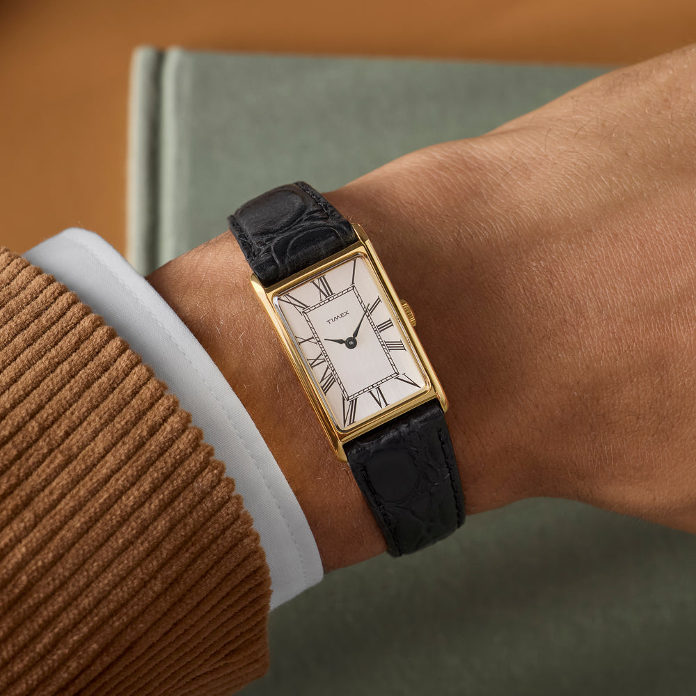 Timex Unisex Gold-Tone, Black Leather | TW2Y56200
