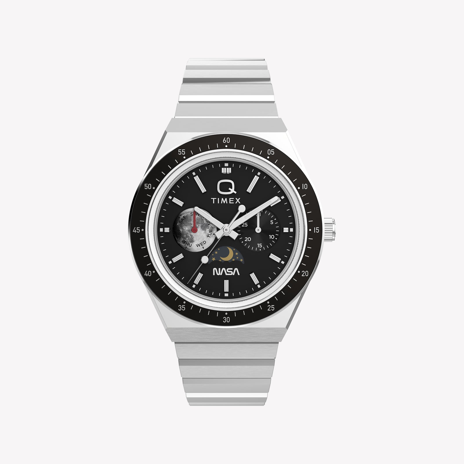 TIMEX Men's Stainless Steel Silver-Tone, Black Dial | TW2Y56700