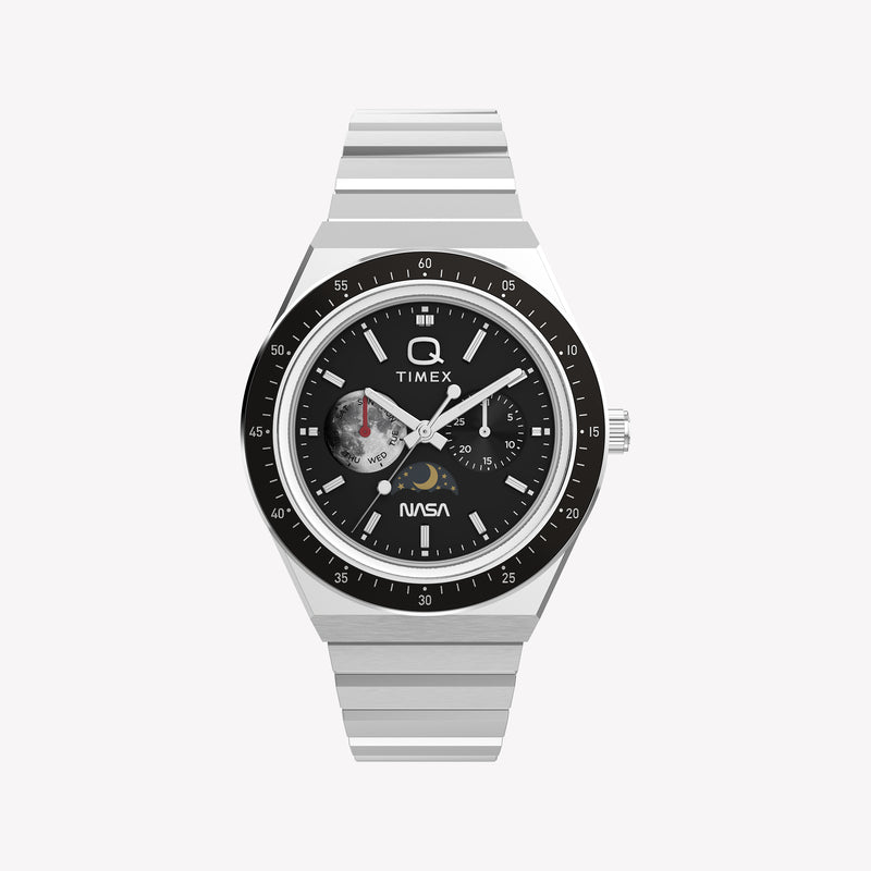TIMEX Men's Stainless Steel Silver-Tone, Black Dial | TW2Y56700