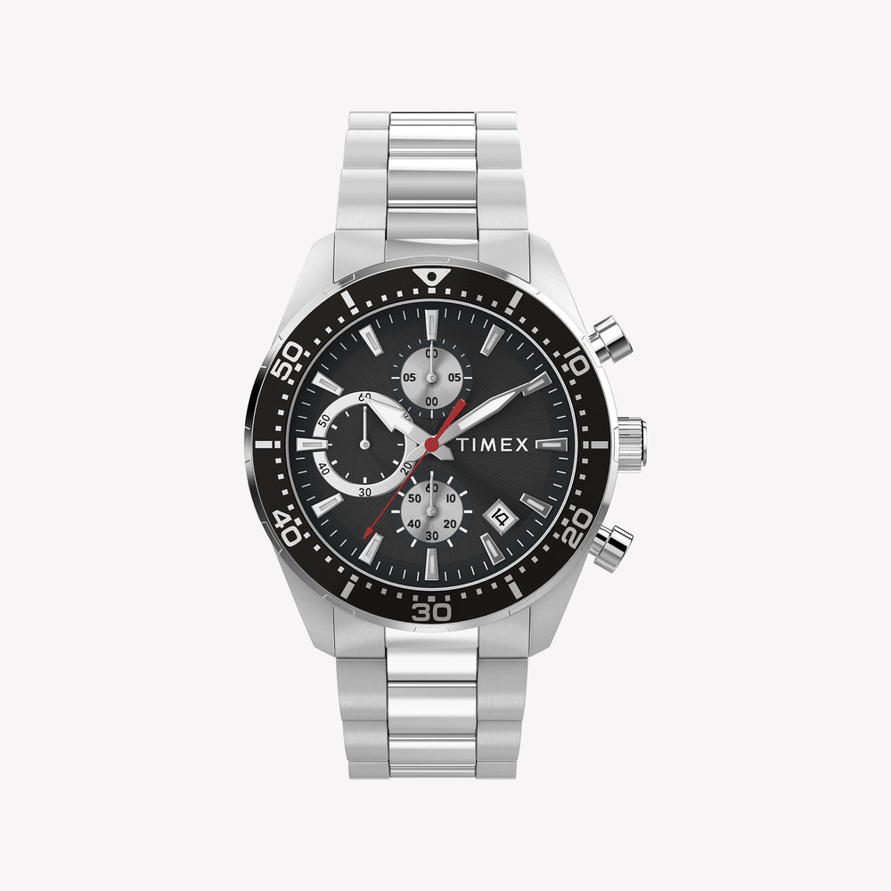 TIMEX Men's Stainless Steel Silver, Black Dial | TW2Y56900