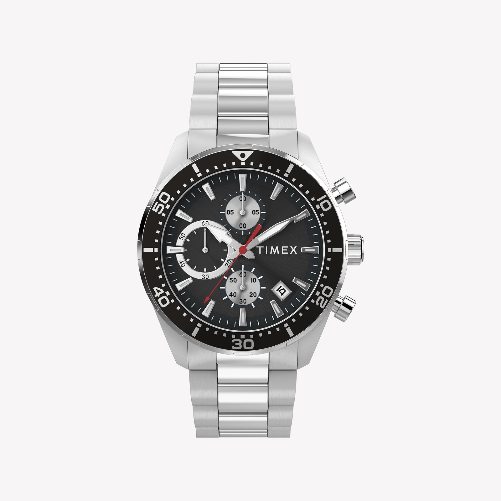 TIMEX Men's Stainless Steel Silver, Black Dial | TW2Y56900