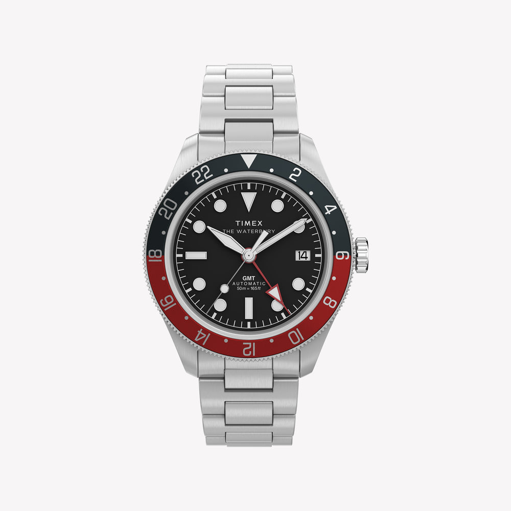 TIMEX Men's Silver-Tone Stainless Steel, Black Dial | TW2Y60600