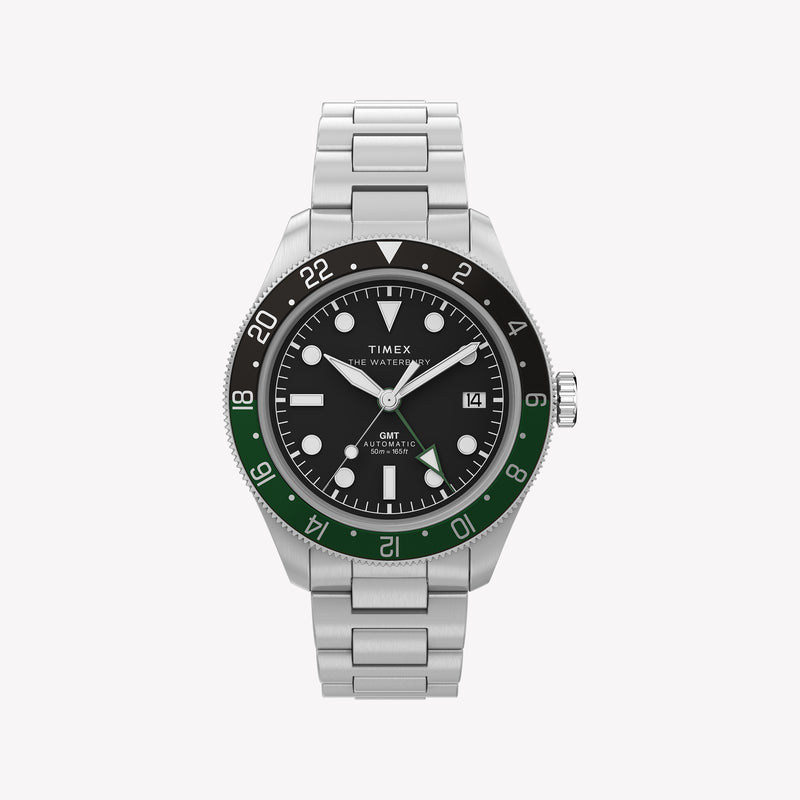 TIMEX Men's Silver-Tone Stainless Steel, Black Dial | TW2Y60800