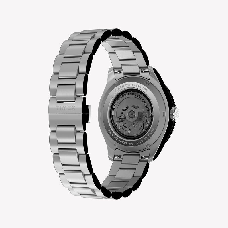 TIMEX Men's Silver-Tone Stainless Steel, Black Dial | TW2Y60800