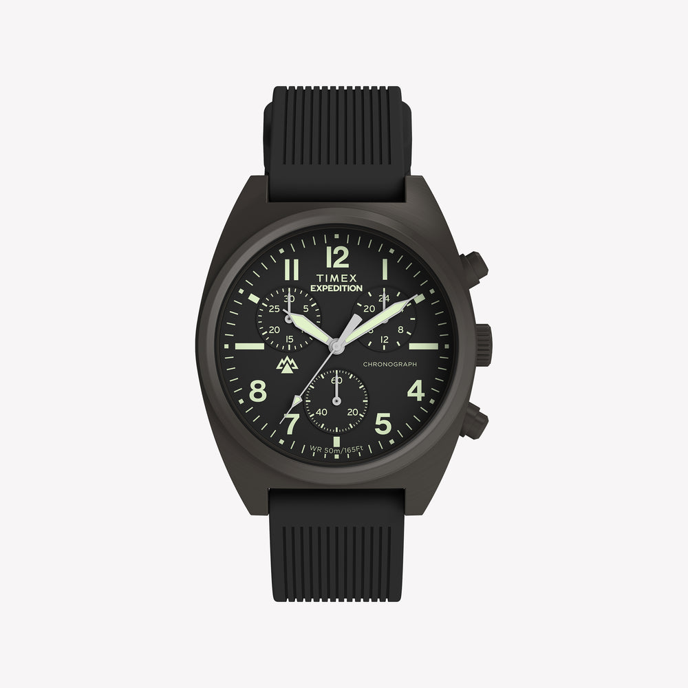 Timex Men's Gunmetal SS, Black Silicone | TW2Y61000