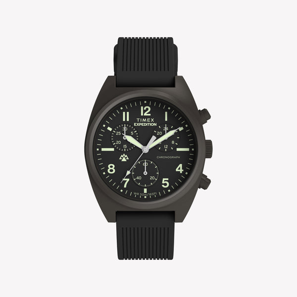Timex Men's Gunmetal SS, Black Silicone | TW2Y61000
