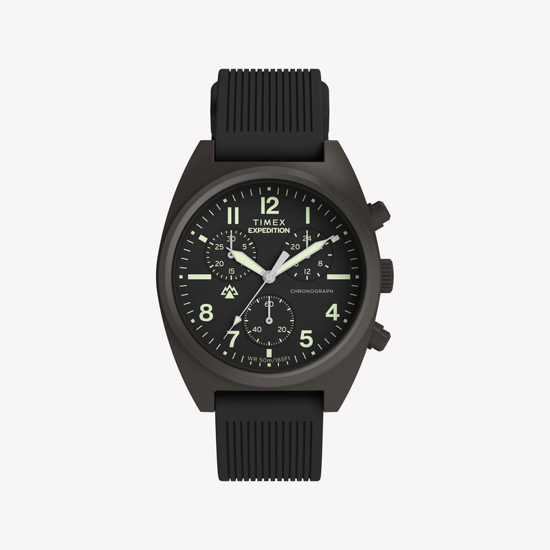 Timex Men's Gunmetal SS, Black Silicone | TW2Y61000