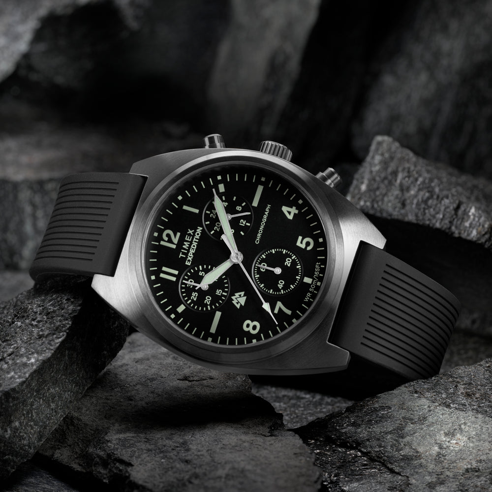 Timex Men's Gunmetal SS, Black Silicone | TW2Y61000