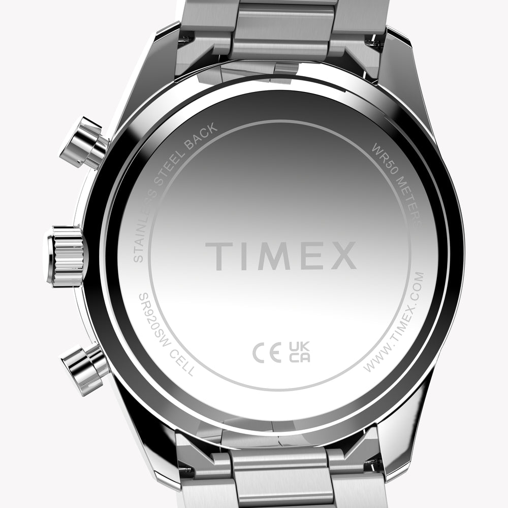 TIMEX Men's Silver-Tone Stainless Steel, Green | TW2Y62100