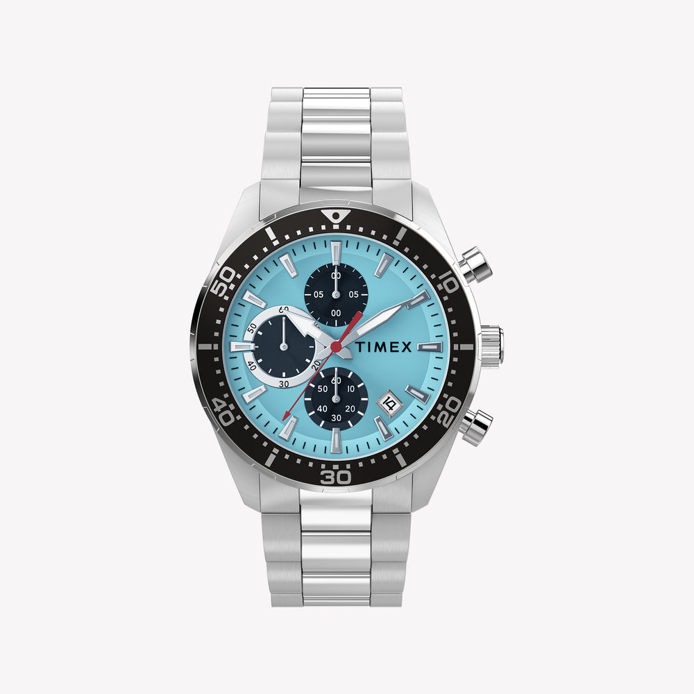 Timex Men's Stainless Steel Silver-Tone, Blue | TW2Y62200
