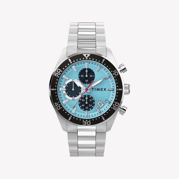 Timex Men's Stainless Steel Silver-Tone, Blue | TW2Y62200