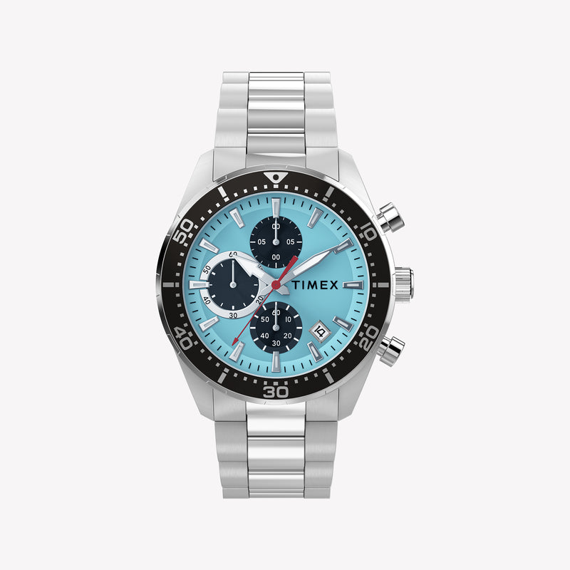 Timex Men's Stainless Steel Silver-Tone, Blue | TW2Y62200
