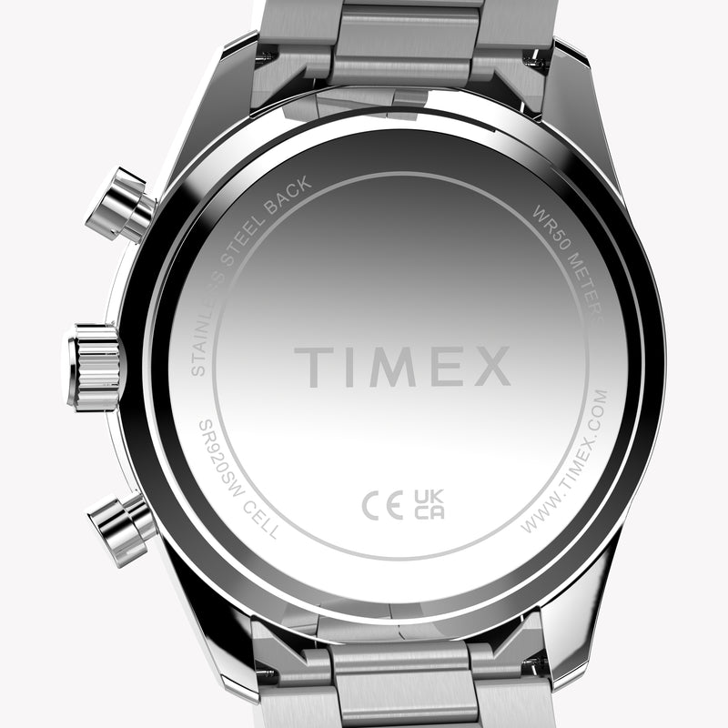 Timex Men's Stainless Steel Silver-Tone, Blue | TW2Y62200