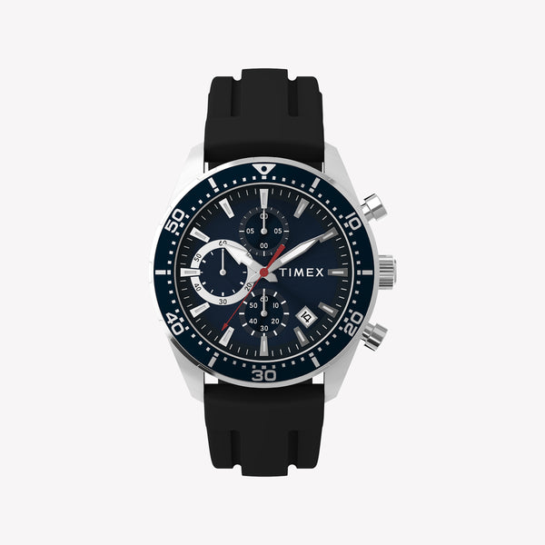 TIMEX Men's Silver-Tone SS, Black Silicone | TW2Y62300