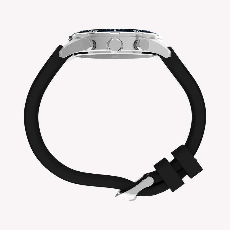 TIMEX Men's Silver-Tone SS, Black Silicone | TW2Y62300