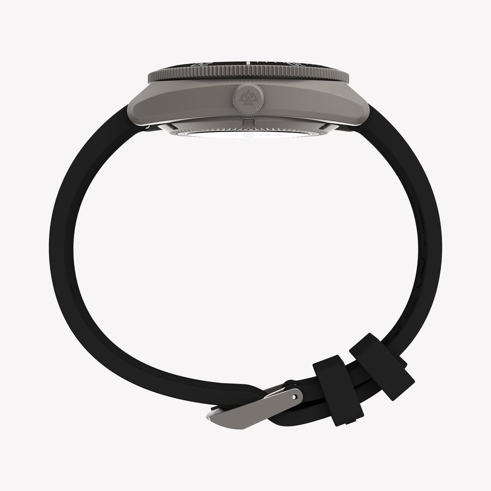 TIMEX Men's Titanium Case Black Rubber Strap, Black Dial | TW2Y63600