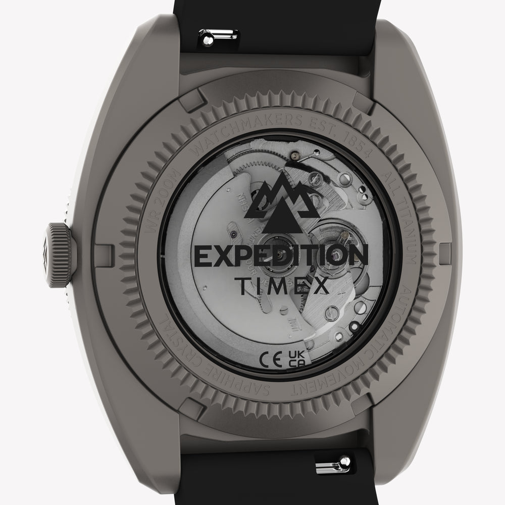 TIMEX Men's Titanium Case Black Rubber Strap, Black Dial | TW2Y63600